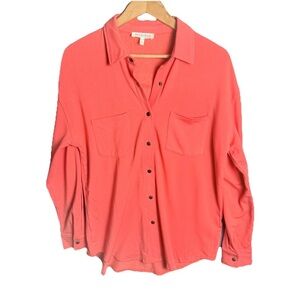 Workshop Republic Women’s Shacket Size M Coral Snap Front Fleece